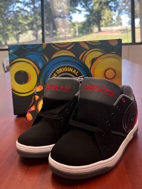 Heelys Black Sneakers with Red Logo Accents